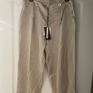 LILYSILK - high waisted cream pants